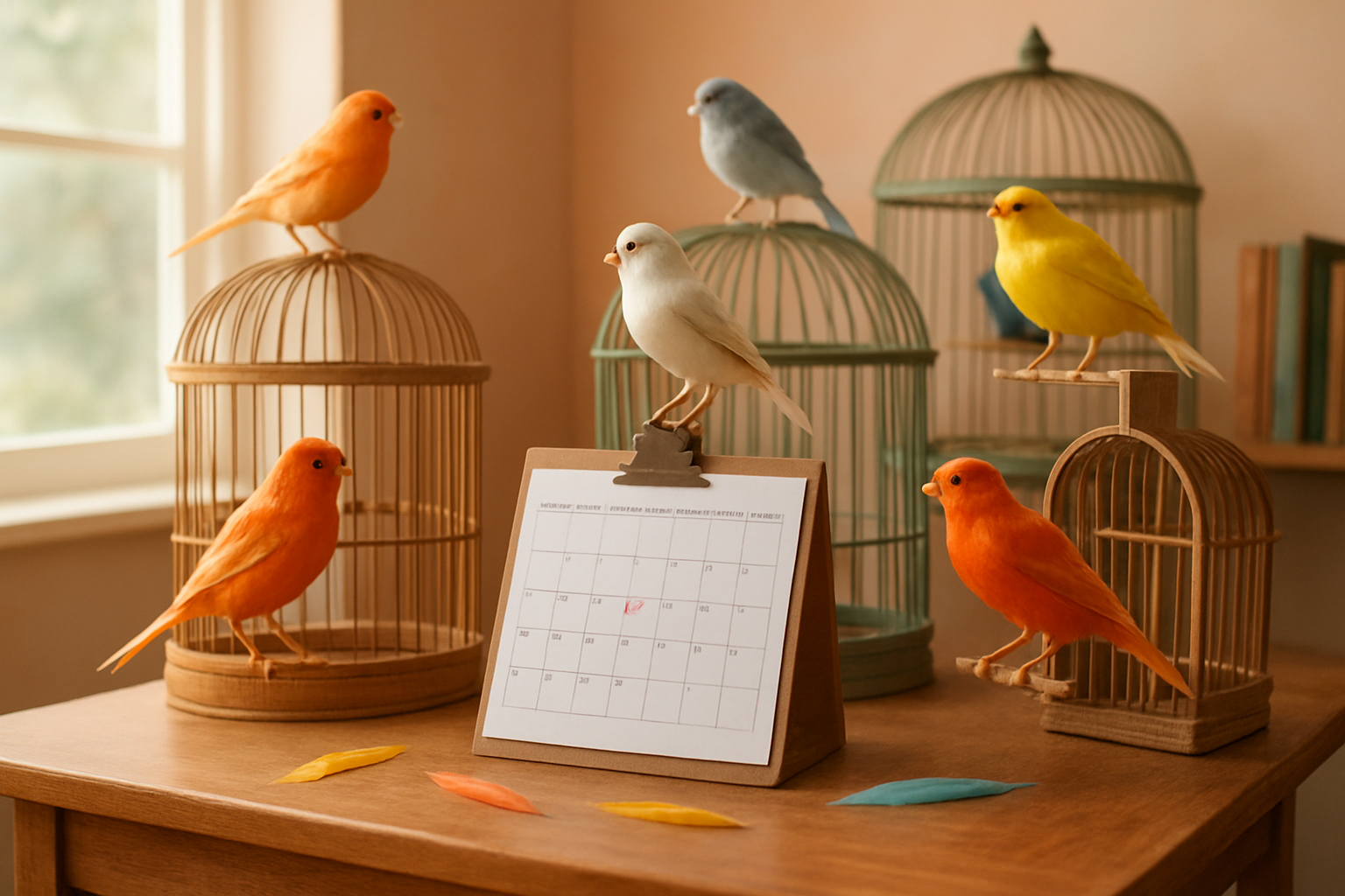 Calendario de cría de canarios para gestión de aviarios
